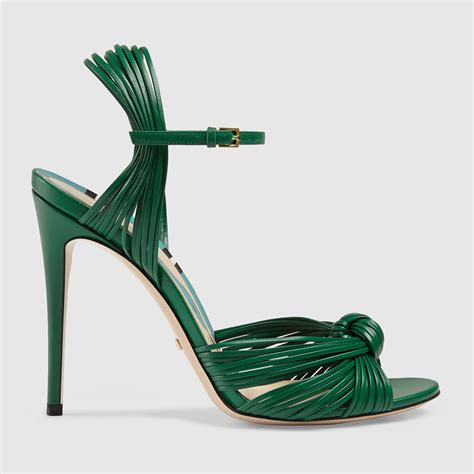 gucci green leather knot sandal|Gucci sandal outlet.